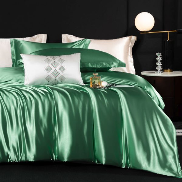 Factory Direct Hot sales High quality Washing Silk Bedding Set Silk Bed Cover Sheet pillow case quilt cover For bedroom